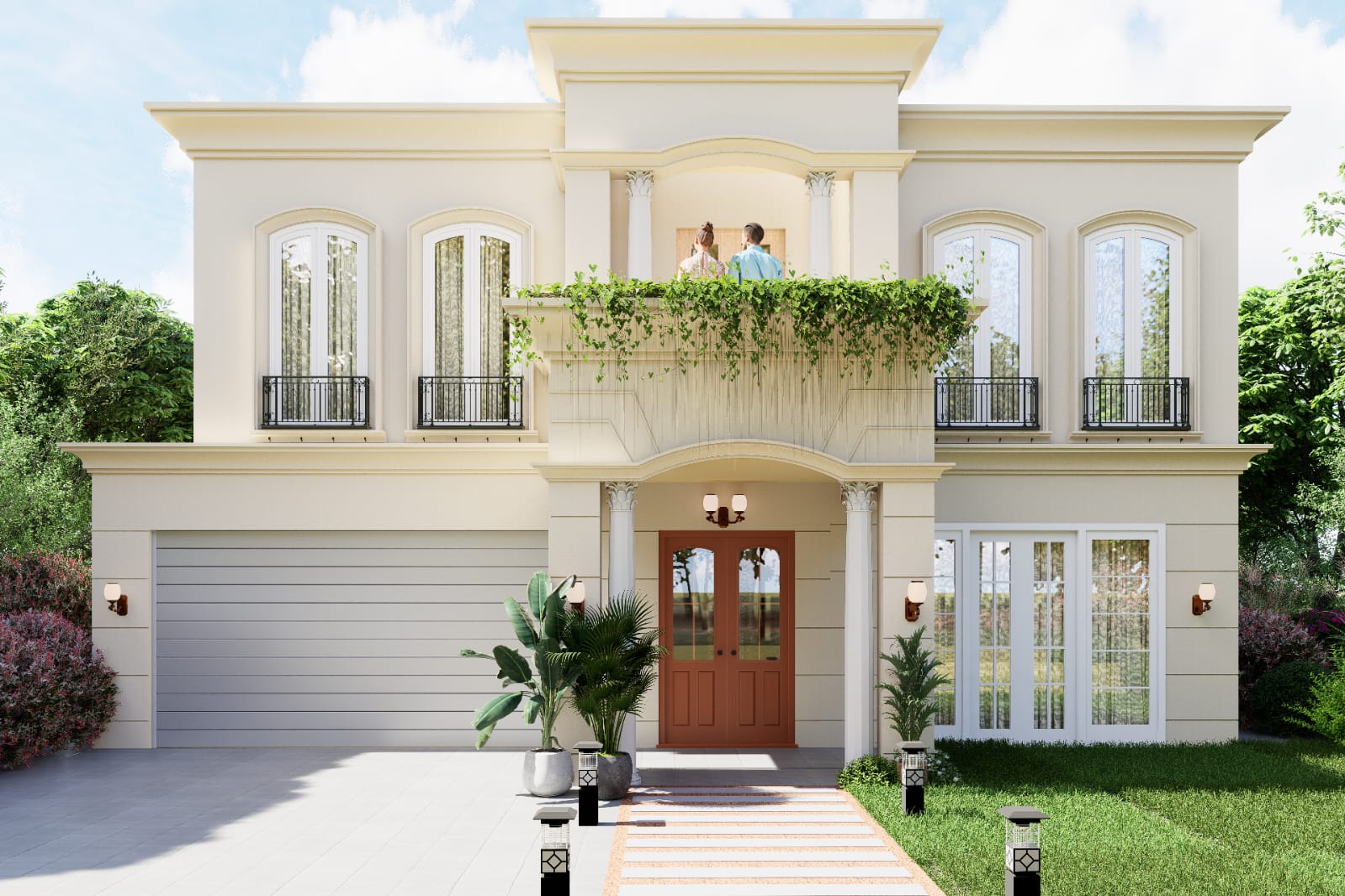 Elegant light-toned two-storey family residence